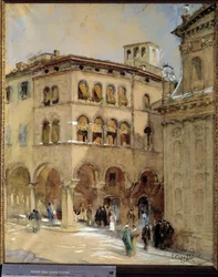 Vista de Modene. Aguarela de E. Cappelli. Museu Cívico de Modene.