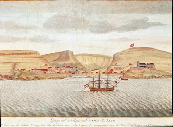 Vista de São Tiago (Santiago) em Cabo Verde (desenho)