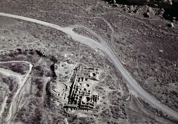 Vista de um antigo povoado anasazi, Parque Histórico Nacional da Cultura Chaco, Chaco Canyon, Novo México, Estados Unidos da América, civilização anasazi