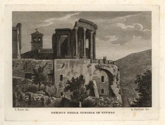 Vista do Templo da Sibila em Tivoli, Templo da Sibila em Tivoli