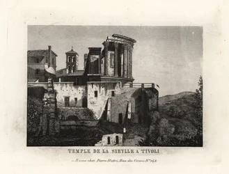 Vista do Templo da Sybil ou do Templo da Vesta na Tivoli