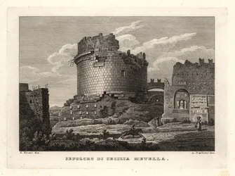 Vista da Tumba de Caecilia Metella, Sepolcro de Cecilia Metella, Roma