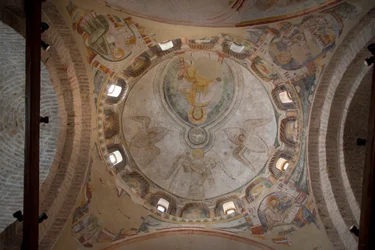 Vista do fresco no Baptistério, Catedral de Santo Estêvão, Concordia Saggitaria, província de Veneza, Veneto, Itália (foto)