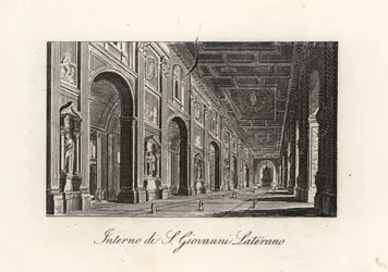 Vista do interior da Archbasilica de São João de Latrão, S. Giovanni Laterano, Roma