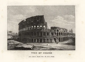 Vista das ruínas do Coliseu, Amphitheatrum Flavium, Roma