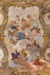 Vista do cofre com fresco da Sala Teatini, Chiesa di San Vincenzo, Piacenza, Emilia-Romagna, Itália (foto)
