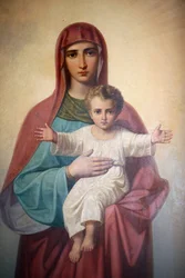 Ícone da Virgem e da criança na igreja búlgara de Santo Estêvão Istambul Turquie