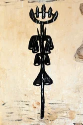 Pintura de parede de Voodoo num convento. Togoville, Togo