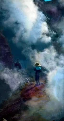 Vapor de água na caldeira do Monte Vesivius