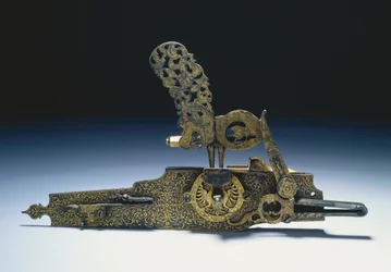 Bloqueio de roda de um rifle de caça, c.1660-1720
