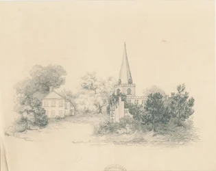 Igreja de Wolstanton: desenho a lápis, séc. XIX