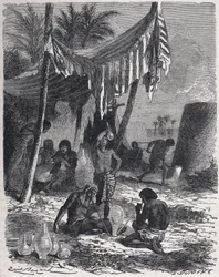 Fabricação de vidro no Antigo Egipto, c.1880 (gravura)