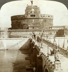 Ponte e castelo de St Angelo, Roma, Itália.