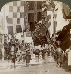 Dotombori, ou Theatre Street, Osaka, Japão, 1904