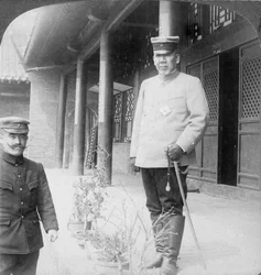 Marechal-de-campo Marquês Oyama Iwao, soldado japonês, Mukden, Manchuria, 1906