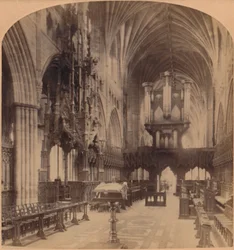 Interior da Catedral de Exeter, Inglaterra, 1900.