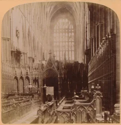 Interior da Abadia de Westminster, Londres, Inglaterra, 1896.