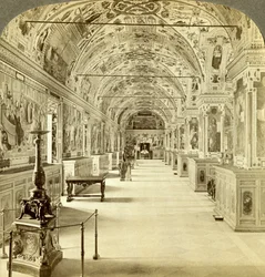 Interior da Biblioteca do Vaticano, Roma, Itália.