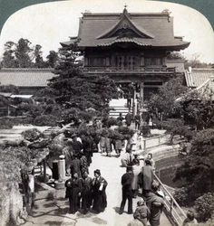 Porta principal do templo de Kameido, Tóquio, Japão, 1904