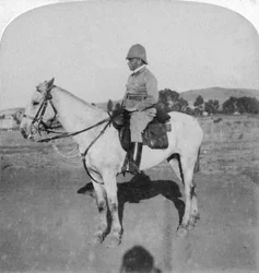 O major-general John French, o intrépido comandante de cavalaria, Pretória, África do Sul, Guerra dos Bóeres, 1901.