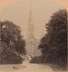 Catedral de Salisbury, noroeste da Inglaterra, primeira grande igreja do início do estilo inglês, 1900