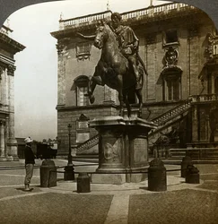 Estátua do imperador Marcus Aurelius, Roma, Itália.