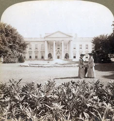 A Casa Branca, residência histórica do chefe da nação - fachada norte, Washington, D.C., 1908