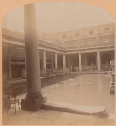 O antigo banho romano, Bath, Inglaterra, 1900.