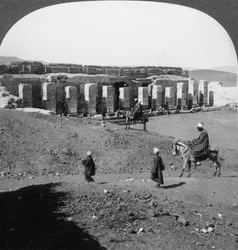 O templo de Sethos I, Abydos, Egito 1905.