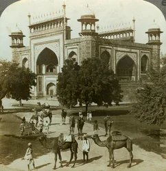 Túmulo de Akbar, Sikandarah, Uttar Pradesh, Índia, c1900s.