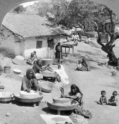 Vida na aldeia, Índia, anos 1900.