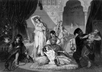 Um cristão cativo em Harem. Em "The General History of the Navy", de Van Tenac