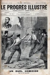 Um duelo mortal - Em 1 de março de 1895, realizou-se um duelo à espada entre dois membros do Comité da África Francesa, anteriormente bons camaradas, Alfred Le Chatelier e Hippolyte Percher, aliás Harry Alis, e isto