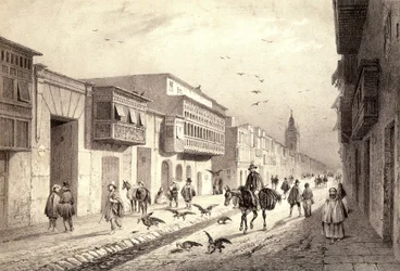 Uma rua em Valladolid, em Lima, Peru.