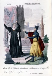 Adelaide Tosi e Orazio Cartagenova em "I Normanni a Parigi" de Saverio Mercadante. Compositor italiano (1795 a 1870).