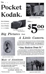 Publicidade para a câmara de bolso Kodak. (Pocket Kodak) 1895. Private Coll.