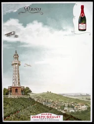 Publicidade da marca "Joseph Goulet - Verzenay - Grand cu de la Champagne".
