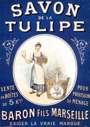 Cartaz publicitário para sabão a Tulipa c. 1900