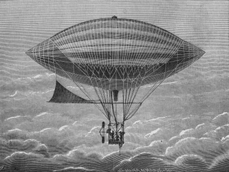 Aerostato eléctrico dos irmãos Gaston e Albert Tissandier. In" Album de la Science", Éditions Jouvet