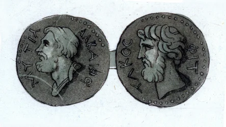 Alcée (v. 630 - v. 580 a.C.). Poeta grego. Gravura do início do século XIX.