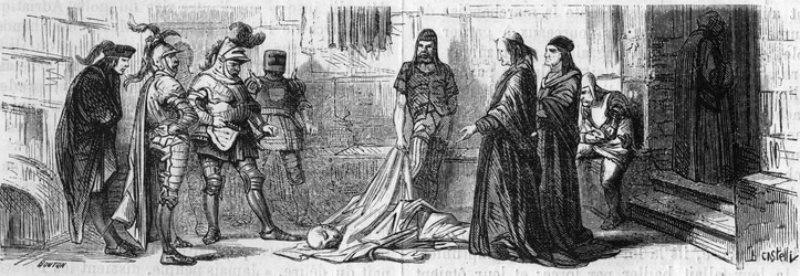 Alexandre VI entregou Jeme, um príncipe turco, envenenado, que morreu algum tempo depois. Gravura do século XIX.