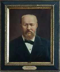 Alexandre Ostrovski - Retrato do Dramatista Alexander N. Ostrovsky (1823-1886), Anônimo. Óleo sobre tela, Segunda metade do século XIX, Museu Estadual de A. Ostrovsky, Shchelykovo.