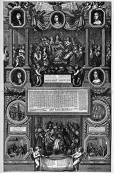 Almanach para o ano 1682 representando o nascimento do Dauphin (Louis de France conhecido como o Grande Dauphin