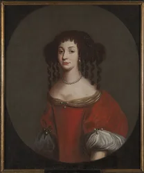 Amelie de Courlande, epouse du landgrave de Hesse Cassel - Retrato da princesa Maria Amalia de Courland (1653-1711), Landgravine de Hesse-Kassel, Anônimo . Óleo sobre tela. Dimensão : 90x74 cm. Nationalmuseum Estocolmo
