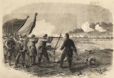 Batalha da Guerra Civil Americana de Cedar Creek, no vale de Shenandoah, a 18 de Outubro de 1864. - Guerra de Secessão (1861 - 1865) ou Guerra Civil Americana: 19 de outubro de 1864