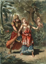 Amestris, esposa de Xerxes, rei dos Persas, é raptada por um servo de Artaynte. Em «El Culto de la Hermosura» de Juan Justo Huguet, Molinas Hermanos editores