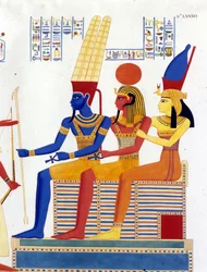 Amon - re, Ptah, Mut - em "Monumentos do Egito e Alta Núbia" de Ippolito Rosellini (Rossellini).
