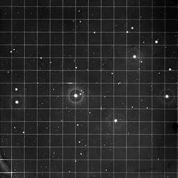 Lâmina de vidro astronómica da Nebulosa das Plêiades (negativo de vidro)