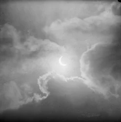Lâmina de vidro astronómica de um eclipse solar (negativo de vidro)