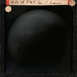 Lâmina de vidro astronómica do eclipse lunar da Lua (1910)